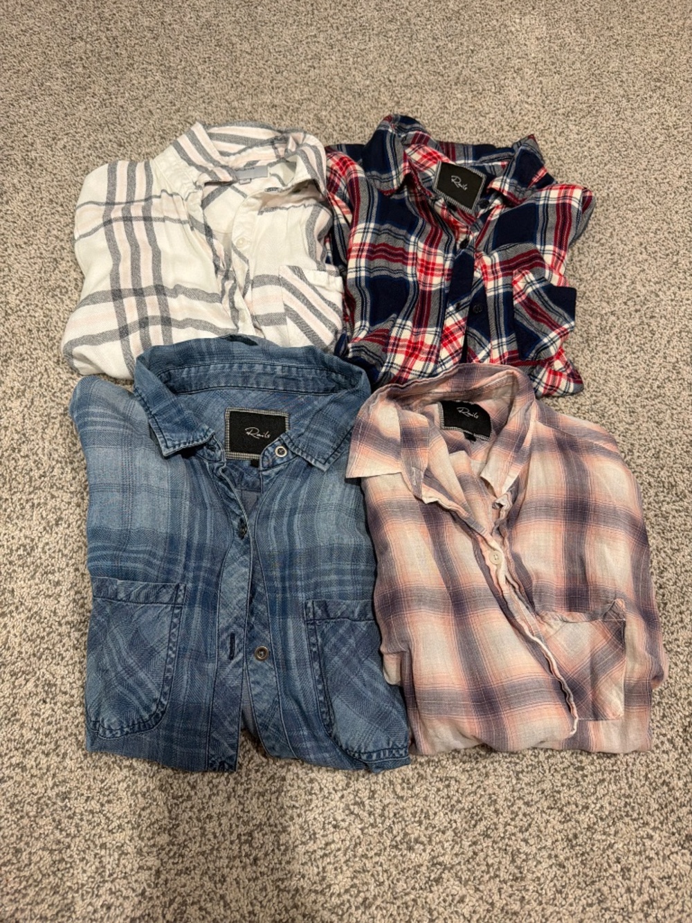 Rails women’s button down flannel chambray preppy y2k LOT XS S